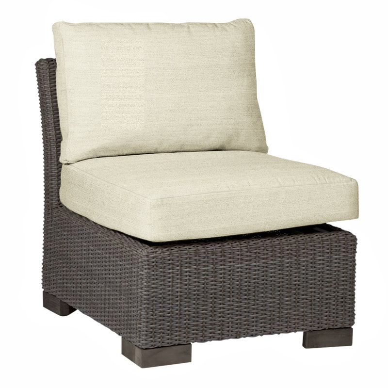Club Patio Lounge Chair with Cushions, No Welt, Tweed Toffee, Black Walnut