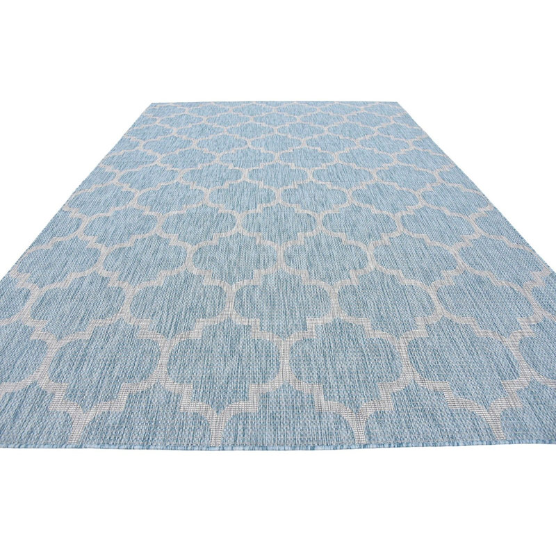 Tapis d'extérieur pour terrasse de couleur turquoise, Rectangle 5 pi x 8 pi