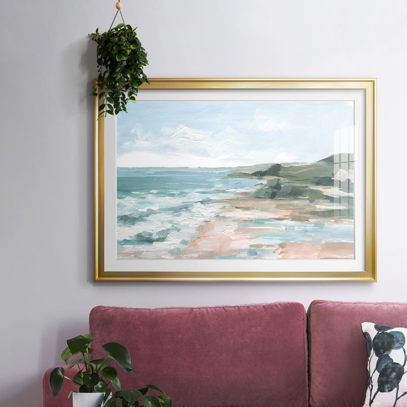 «Distant Regatta I», reproduction d'art encadrée, Or, H 15 po x l 21 po x P 1,5 po