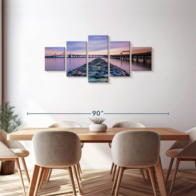 Jetée rocheuse et pont Chesapeake, H 30 po x l 68 po