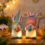 2 pièces de gnome de Pâques sans visage, 11,8 po de lapin incandescent tenant des œufs, décoration de fête (ensemble de 2)
