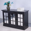 Armoire de rangement de 45 po de largeur avec 3 portes en miroir en acrylique, buffet avec tablettes réglables pour le salon, la salle à manger et la cuisine, fabriquée avec des stratifiés décoratifs et un support en panneau de fibres à densité moyenne-128964448