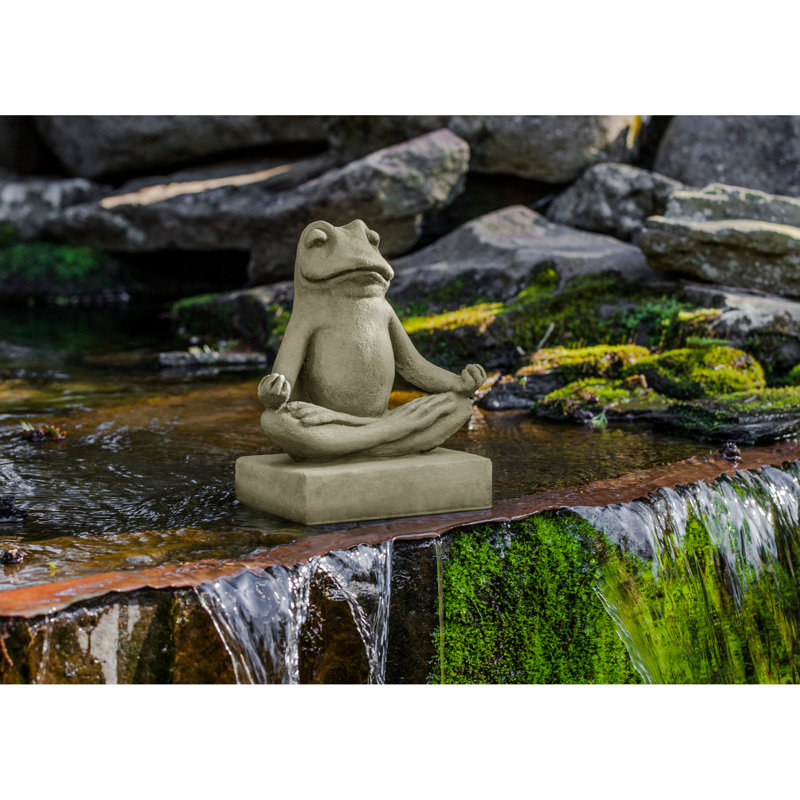 Mini Zen Frog Statue, Verde