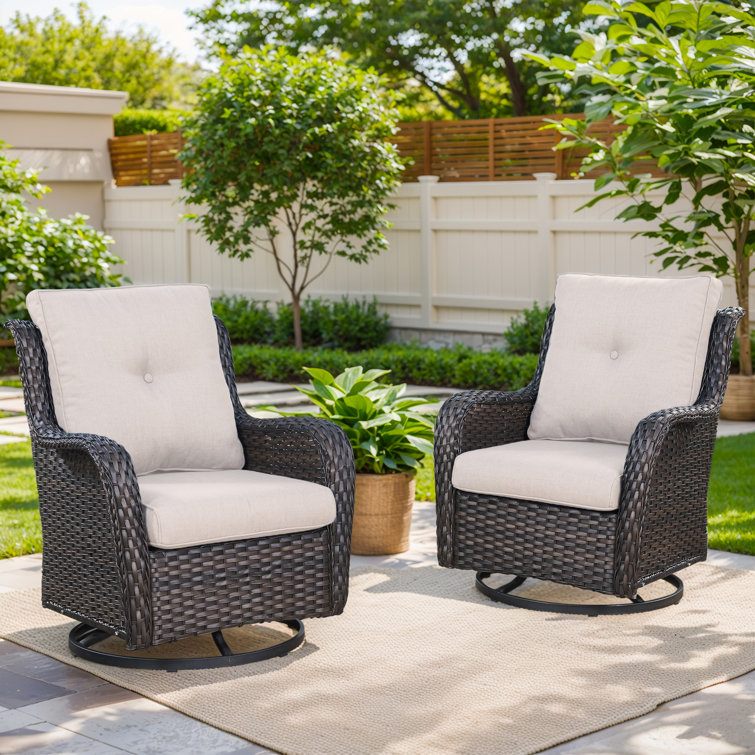 Mickala Wicker Outdoor Glider Chair