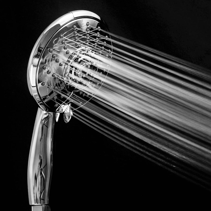 5 Setting Double Rain Shower Set with Adjustable Slide Bar & Stainless Steel Hose, Chrome