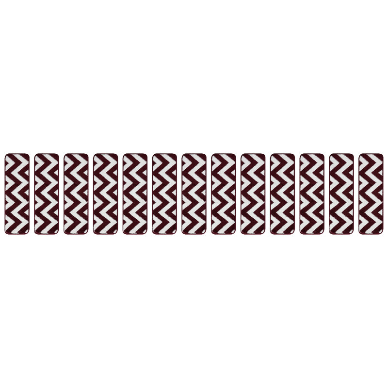 Tapis d'escalier intérieur antidérapant 9 po x 28 po, Rouge / Blanc