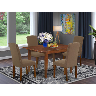 Ludwicka Butterfly Leaf Rubberwood Solid Wood Dining Set by Winston Porter