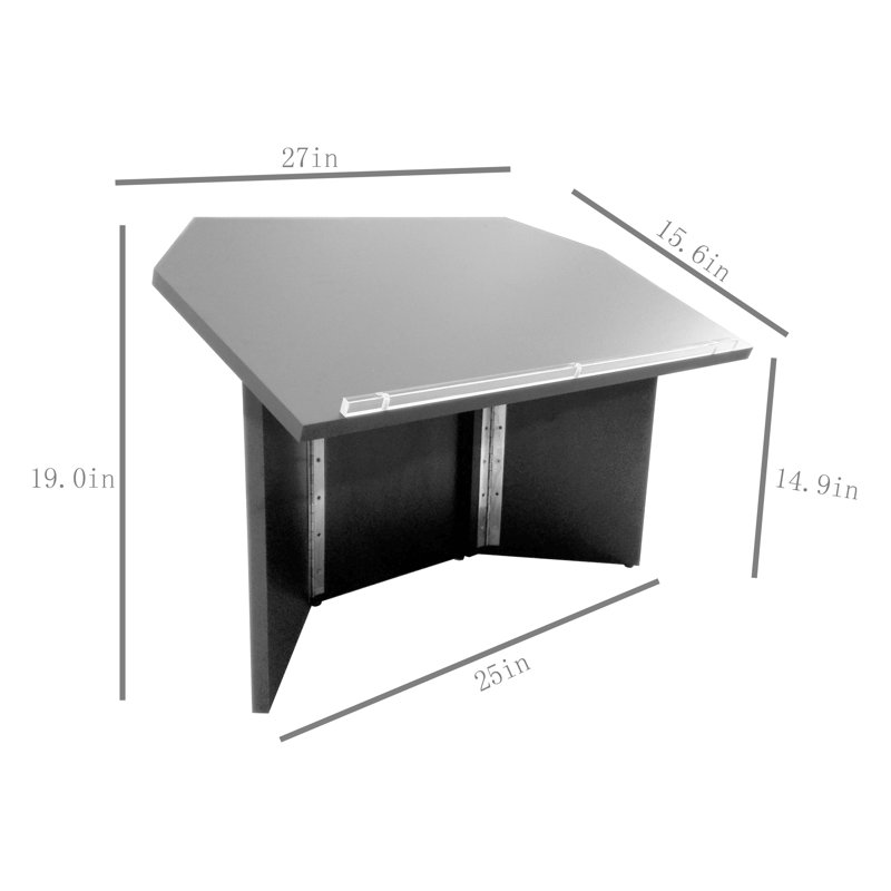 Assembled 27" Table Top Podium with Folding Design, Portable - Black