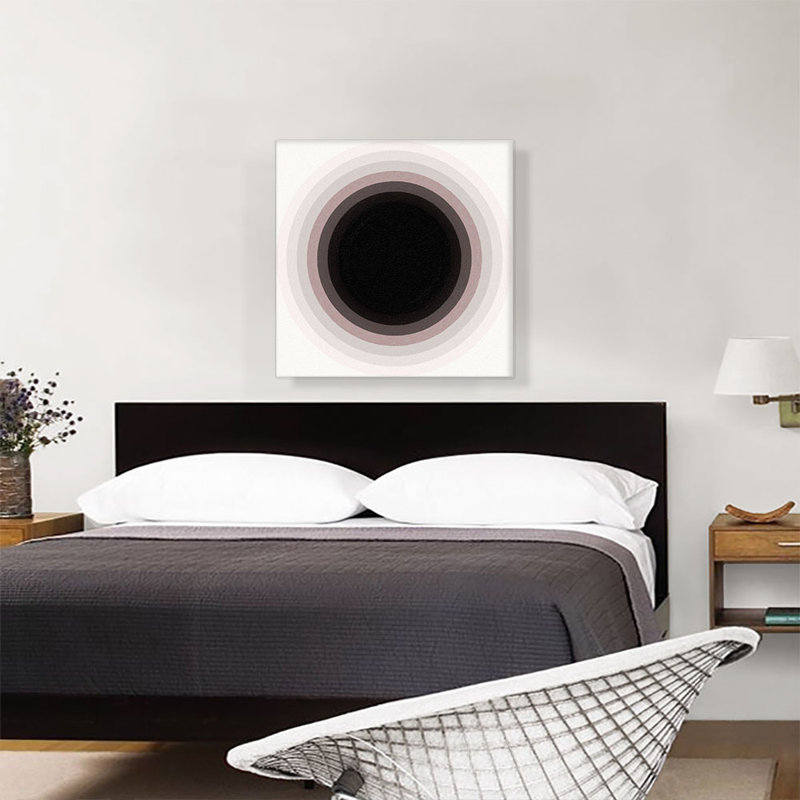 Mid-Century Modern Black Hole - Impression sur toile tendue, H 26 po x l 26 po x P 1,5 po