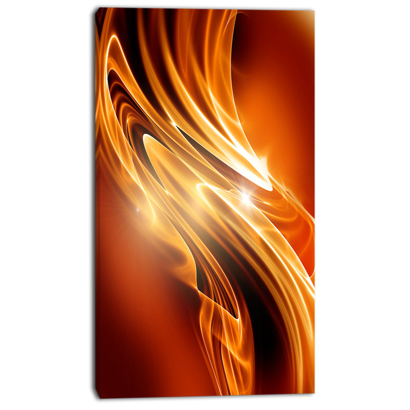 « golden abstract fractal design », impression sur toile tendue, H 32 po x l 16 po x P 1 po
