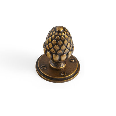 Pinecone Cabinet Knob, Decorative Drawer Pull Knob with Multiple Style Round Backplate, Single Hole Dresser Cupboard Door Knob Hardware