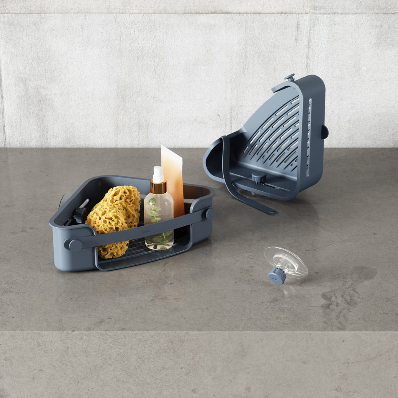 Flex Adhesive Shower Basket, Slate Blue