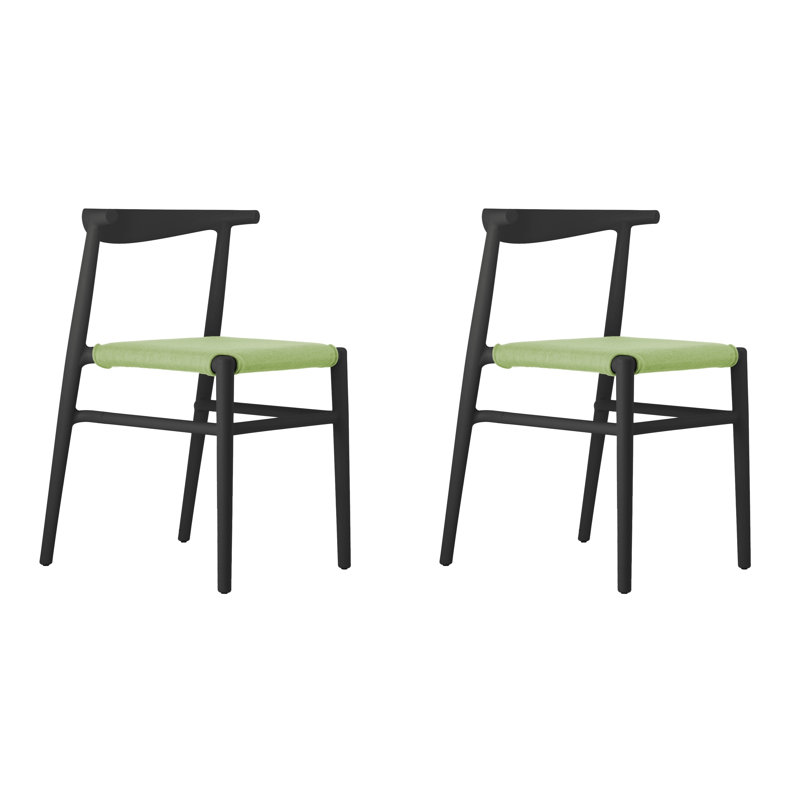 Joi Twenty Stackable Indoor-Outdoor Chair (Set of 2), Black, Lime