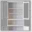 Armoire de cuisine en métal durable avec tablettes réglables, structure en acier inoxydable robuste, rangement autoportant pour les maisons modernes