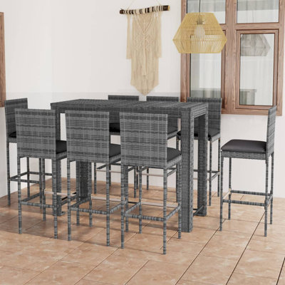 Cyress Rectangular 9 - Piece 8 - Person 60.5Cm L Outdoor Standing Height Table Set