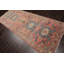 Tapis oriental turc Oushak en laine noué à la main 4 pi 3 po x 9 pi 4 po saumon délavé, couleur ardoise