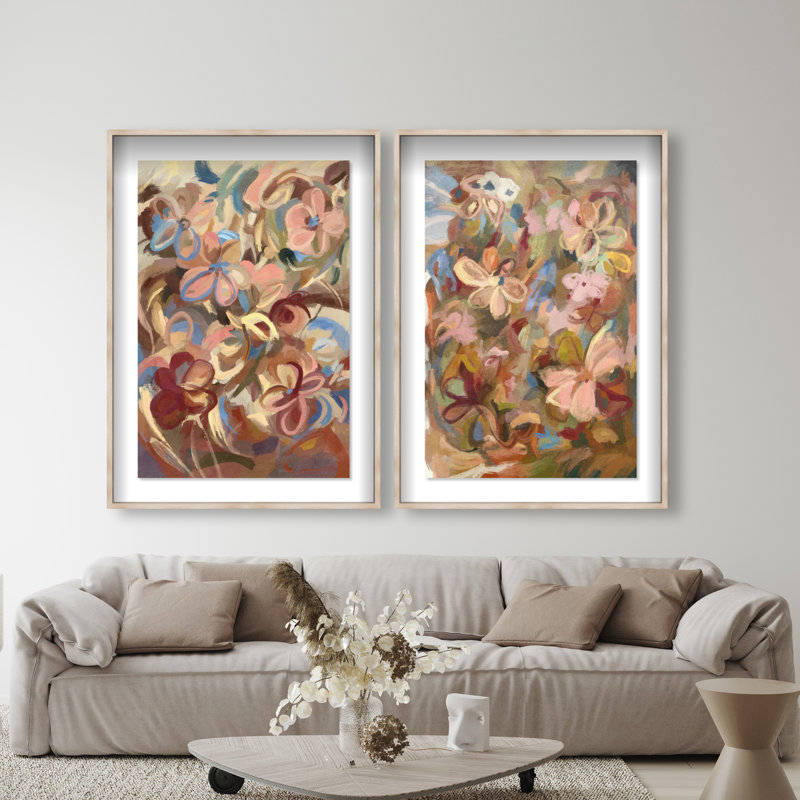 Moving Eden Set Set by Oliver Gal, 62"H x 42"W, Natural Oak Shadowbox