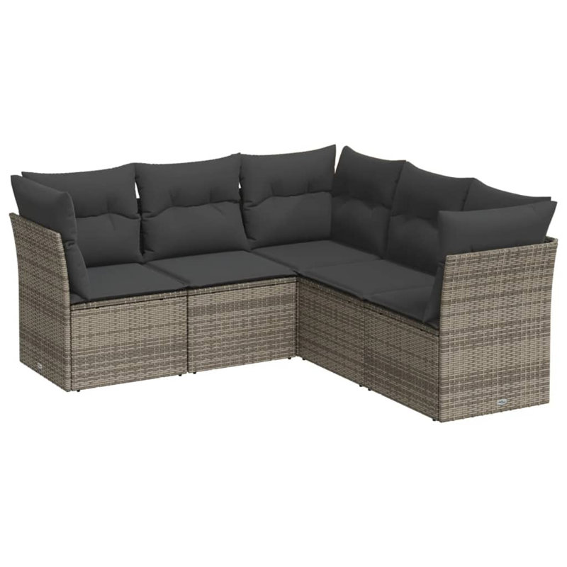 Ensemble de canapé de jardin Vidaxl, Coussin gris / cadre gris