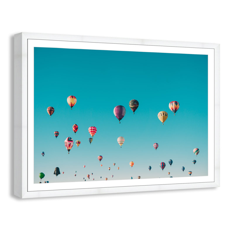 Estampe « Sky Symphony » d'Ian Dooley, Blanc, H 39 po x l 55 po x P 1,25 po, Encadrement cubique blanc