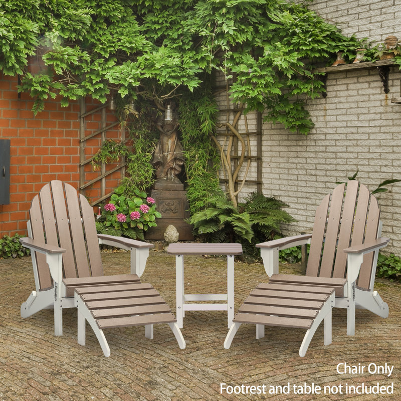 Rakesh HDPE Folding Adirondack Chair, Brown