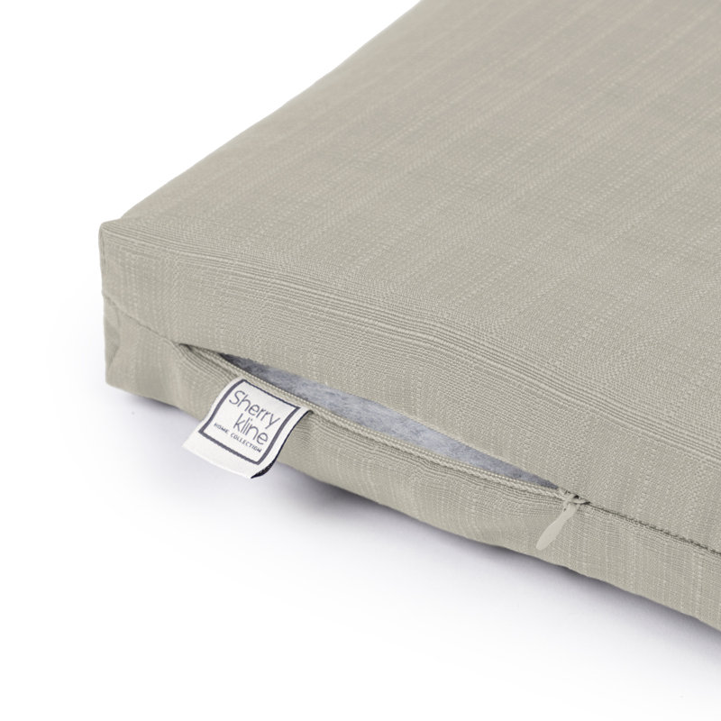 Tailored. Modern Look Seat Cushion With Zipper And Padded Polyester Fill., Sand