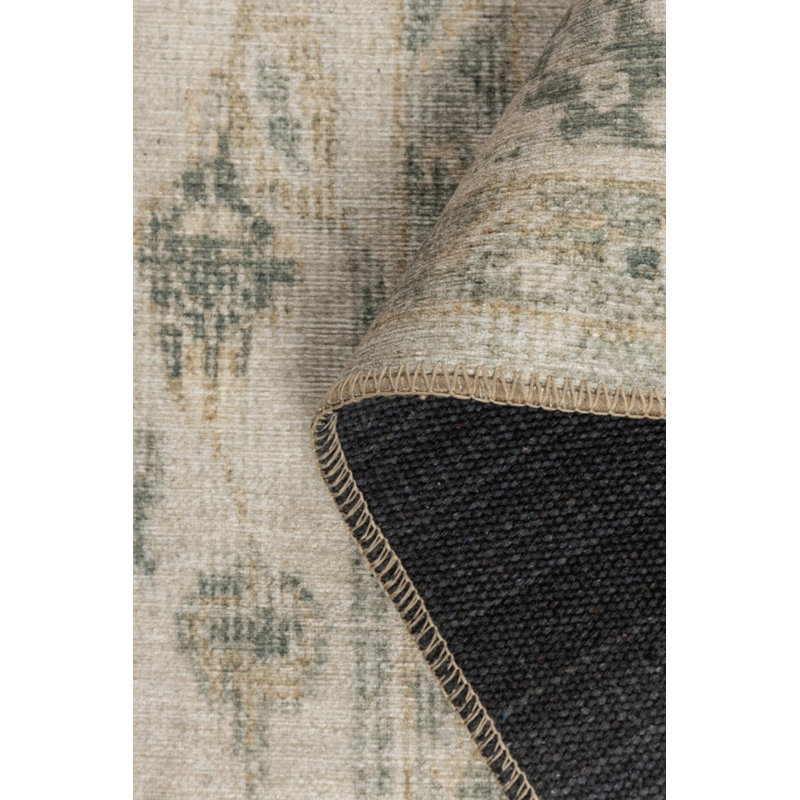 Tapis vert à motif tissé en chenille Lucien, Rectangle 6 pi 11 po x 10 pi 3 po