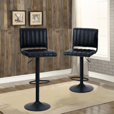 Swivel Upholstered Adjustable Height Counter Stool with Metal Frame