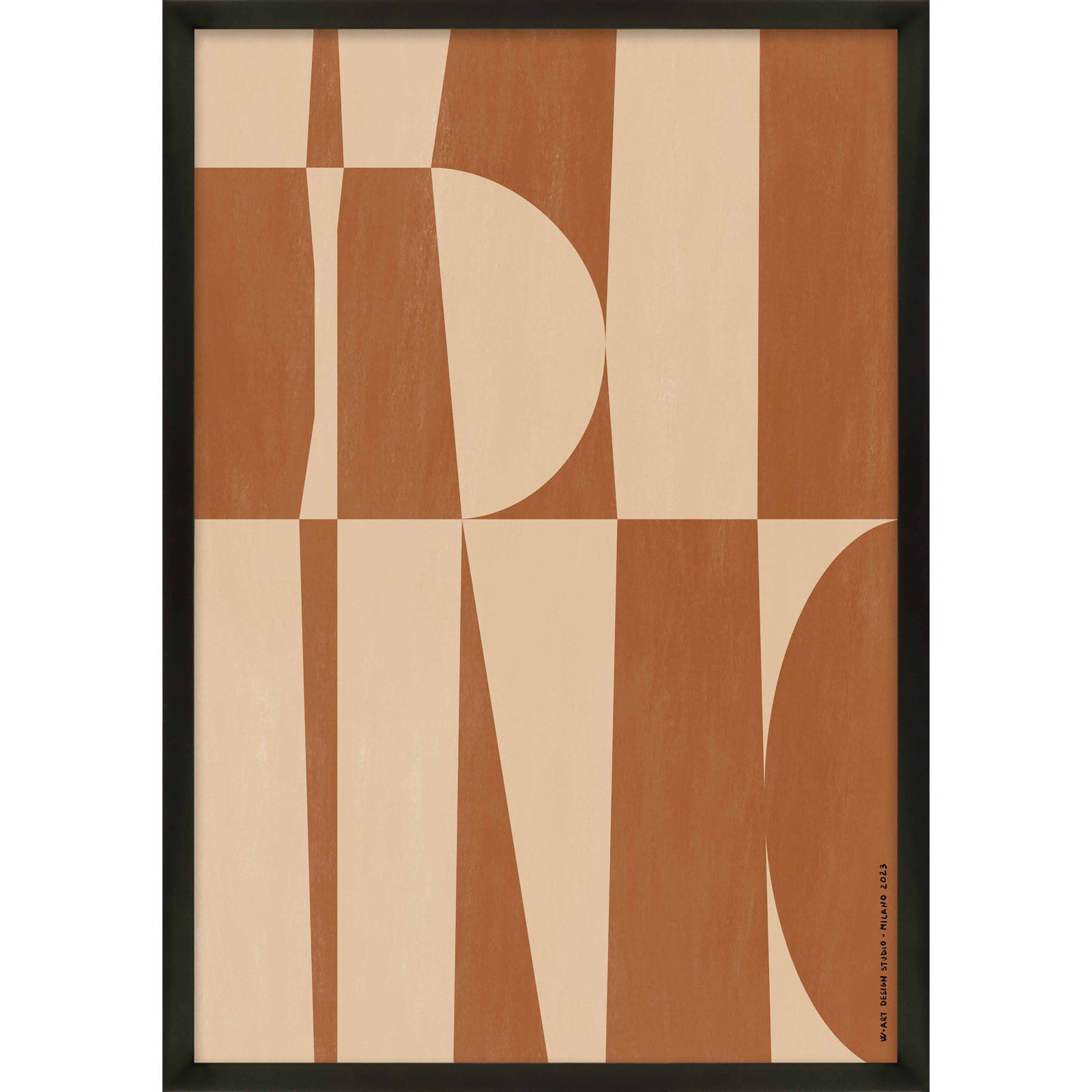 Hues of Geometry 1 Print by Romina Gadler, 38" H x 26.5" W, Black Paper Framed