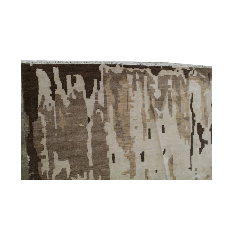 Abstract Area Rug in Camel