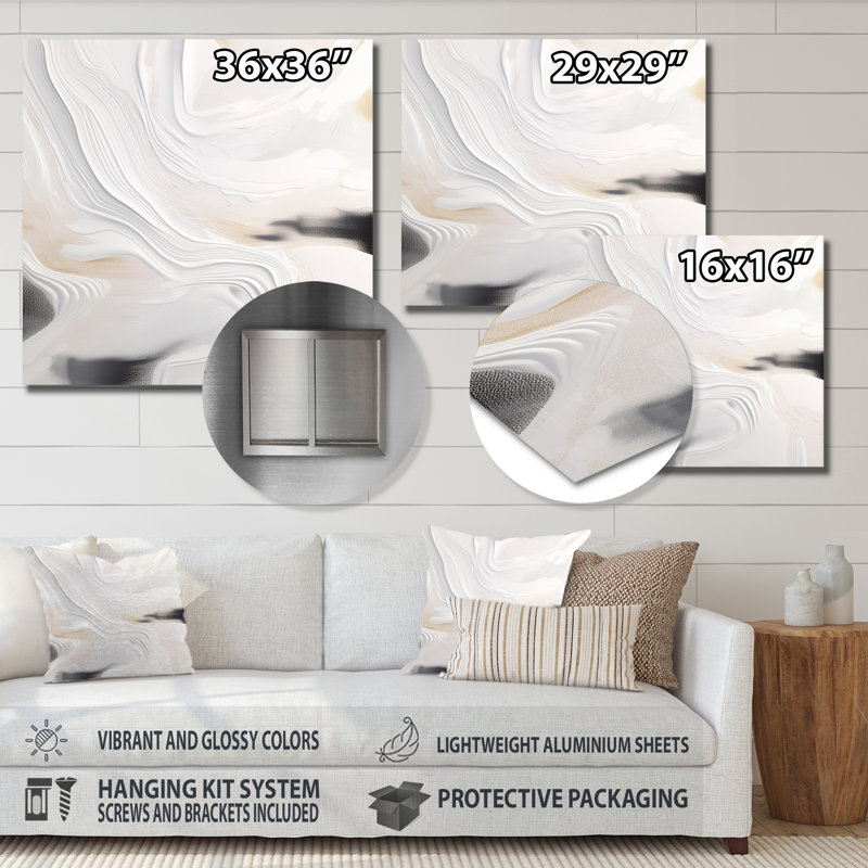 Modern Abstract Wall Decor on Metal, 36" H x 36" W x 1" D