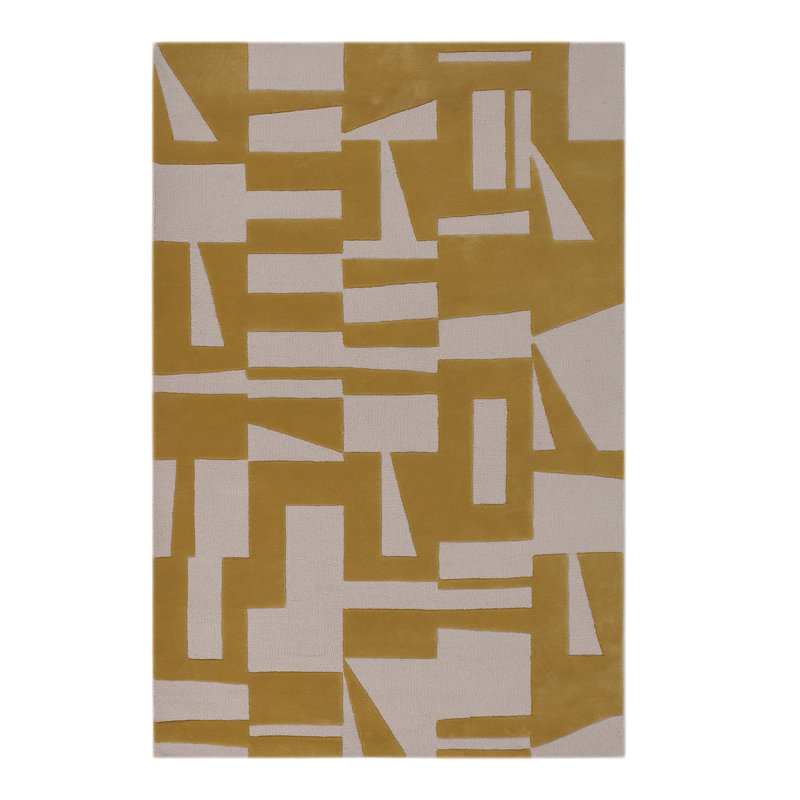 Geometric Area Rug in Mustard Yellow, Rectangle 9' x 12'