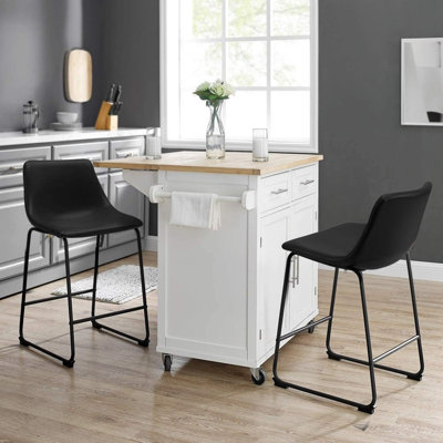 Yannet Counter Height Bar Stools, Modern Counter Stool Faux Leather Barstools with Back
