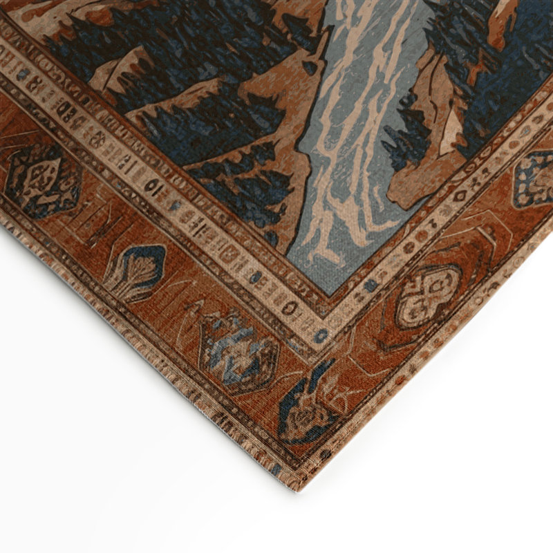 Turkish Brown Indoor and Outdoor Area Rug, Rectangle 5' x 7'