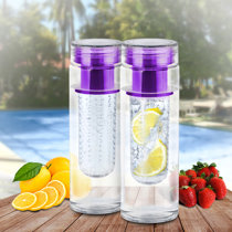Aesthetic Water Bottle Tea Time Motivational Clear Fruit Hydration 500ml