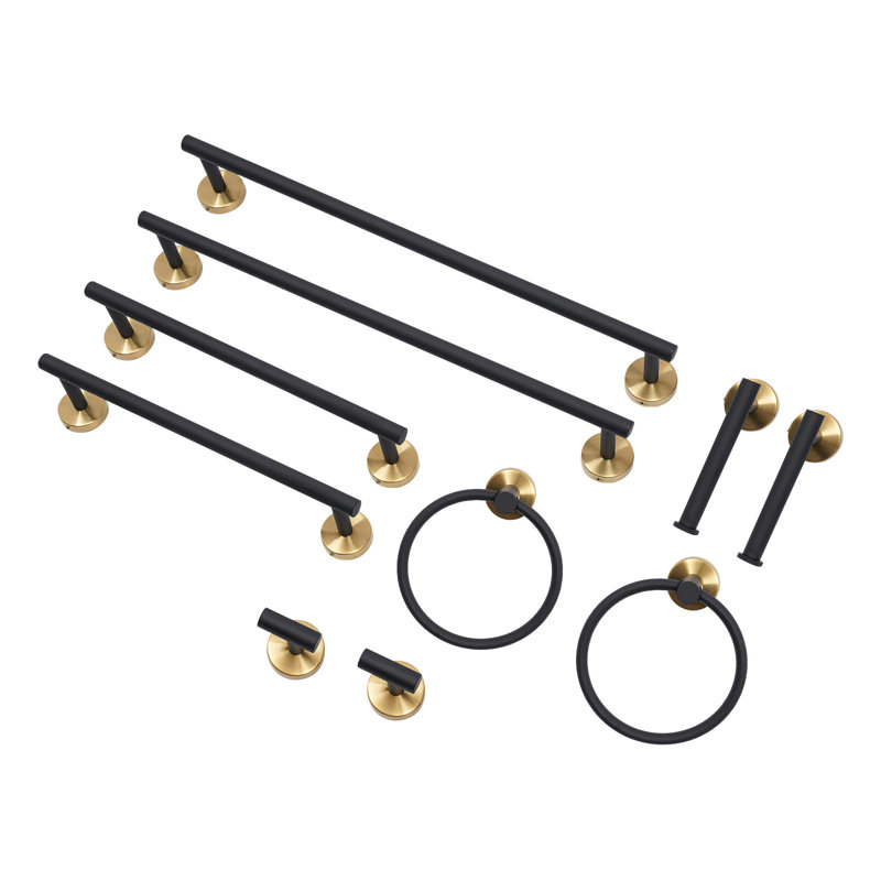 10 - Piece Bathroom Hardware Set with Towel Bars & Hooks, Stainless Steel