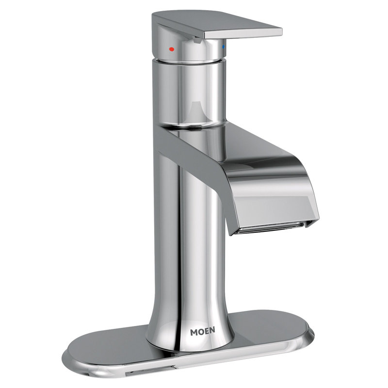 Moen Genta LX Single Hole Bathroom Faucet with Drain Assembly, Chrome