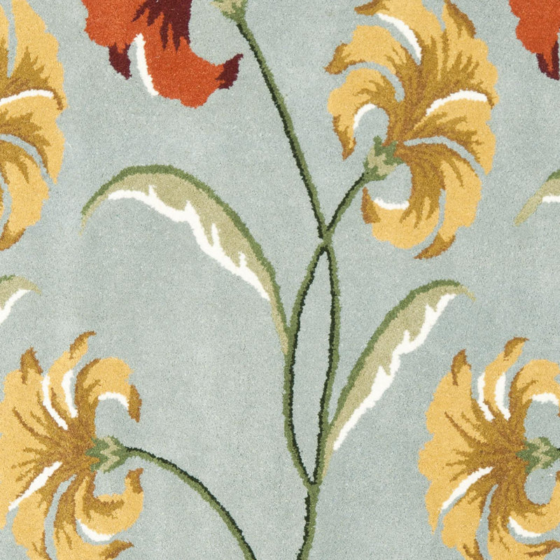 Avayah Soho Hand Tufted Wool And Viscose Floral Rug, Rectangle 2' x 3'