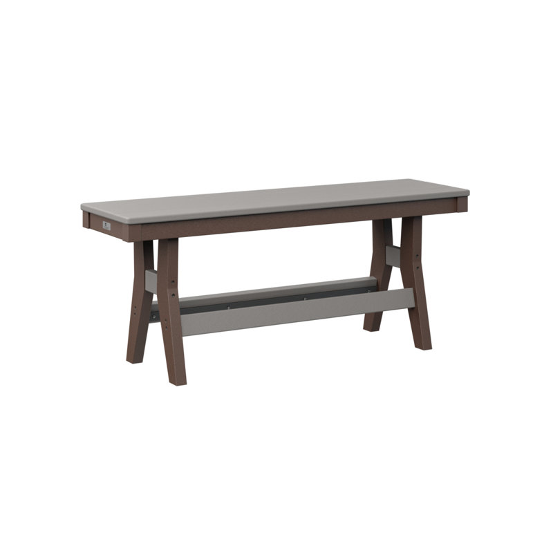 Berlin Gardens Harbor 44″ Counter Bench, 22.5" H x 44" W x 12.5" D, Light Gray/Chocolate Brown