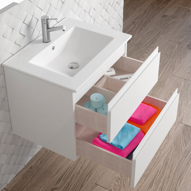 Base de meuble-lavabo simple Pasadena 28 seulement, Blanc lustré