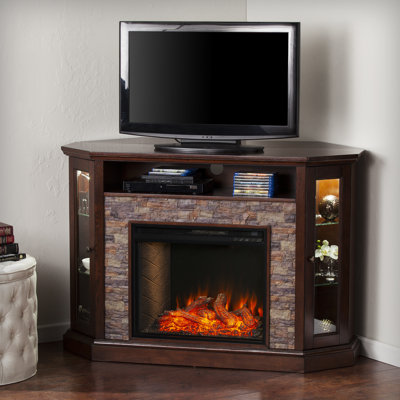 Guilhem Corner Convertible Criss-Cross Electric Fireplace