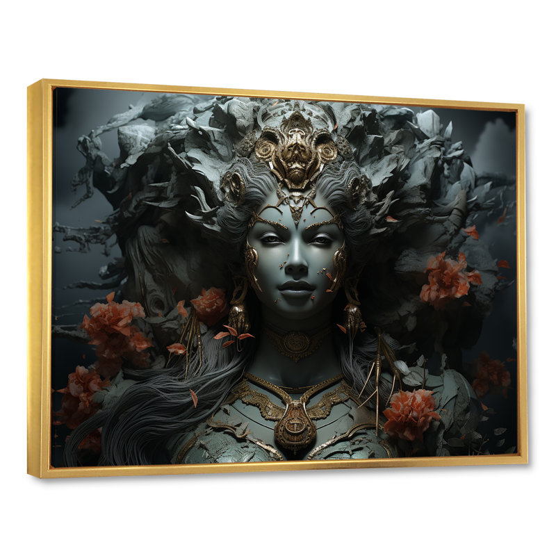 Hindou, indras, dieu II, Cadre flottant doré, 16" H x 32" W