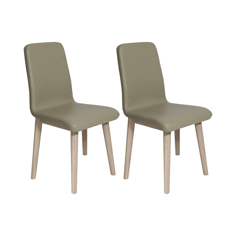 Huntsville 47cm H Fabric Upholstered Side Chair, Sage Green, Light Oak