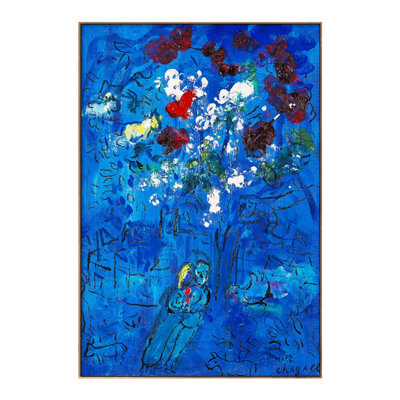 Estampe numérique sur toile Le Bouquet Au Dessus De Vence par Marc Chagall, art mural pour salon, décorations de bureau à domicile