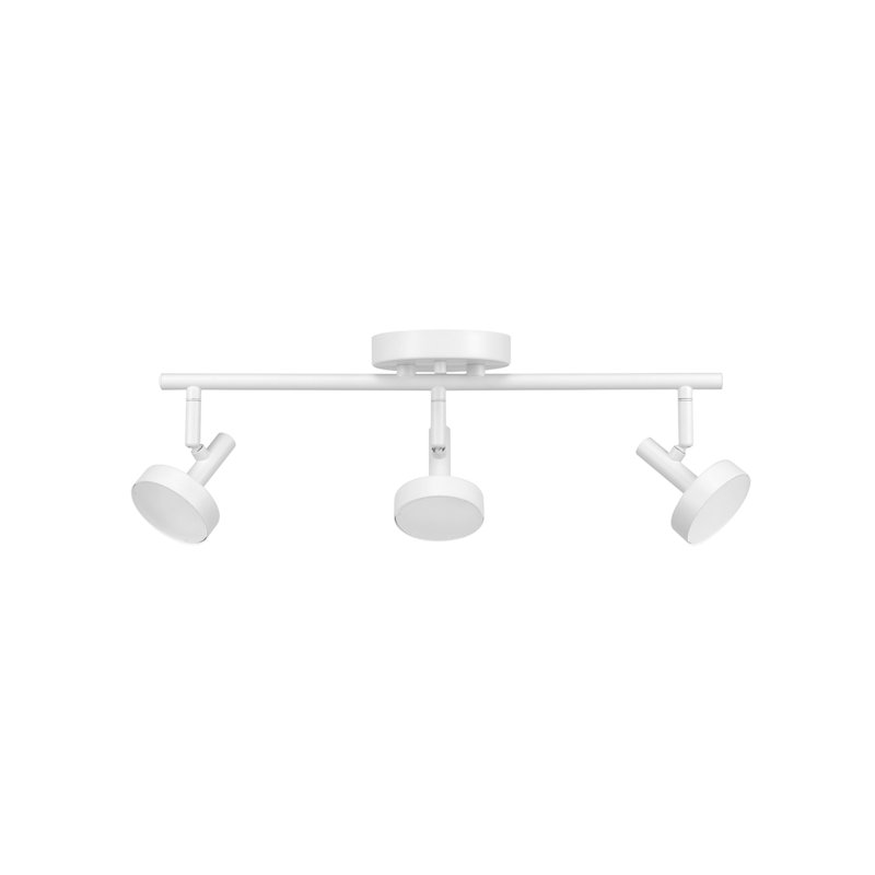19'' 3 -Light Fixed Track Track Kit with Dimmable and Adjustable Head, Matte White