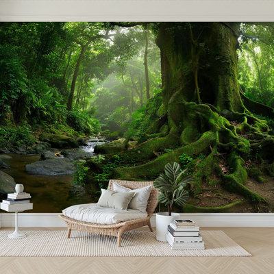 Papier peint adhésif auto-adhésif moderne pour la chambre Rain Forest Northern Thailande