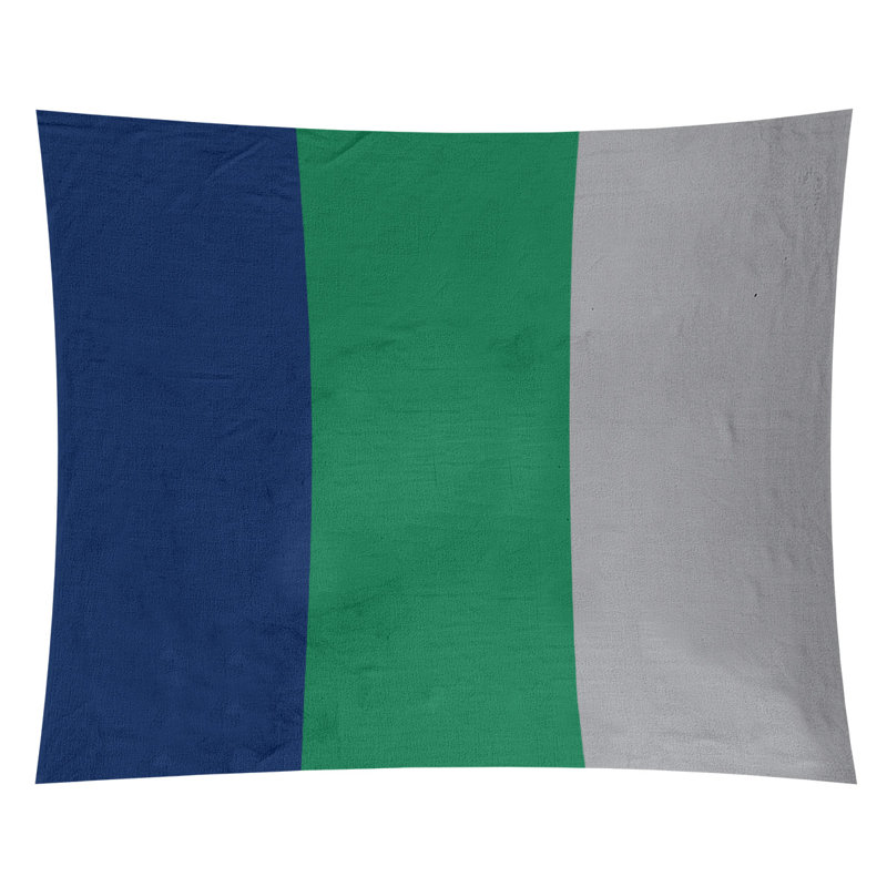 Tapisserie de polyester Vancouver, H 68 po x l 80 po, Bleu / vert / gris froid