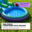 POP JUMP Tropical 28' Inflatable Obstacle Course with Slide, Wet/Dry Backyard Race Course with Blower