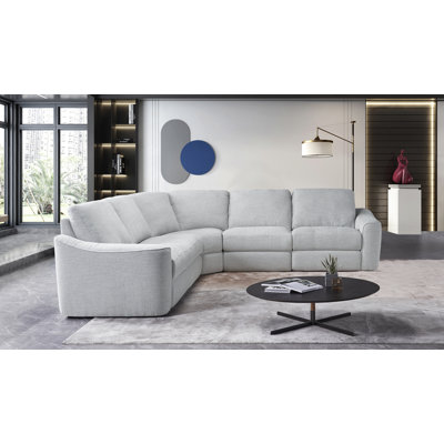5 - Piece Power Reclining Upholstered Sectional With Comfort Wide Seating