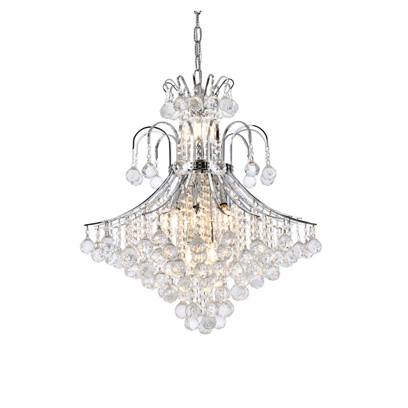 Stoller 10-Light Crystal 2-Tier Empire Chandelier , 25", Chrome