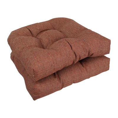 19-Inch Rounded Back Woven Olefin Outdoor Chair Cushions  (Set Of 2)